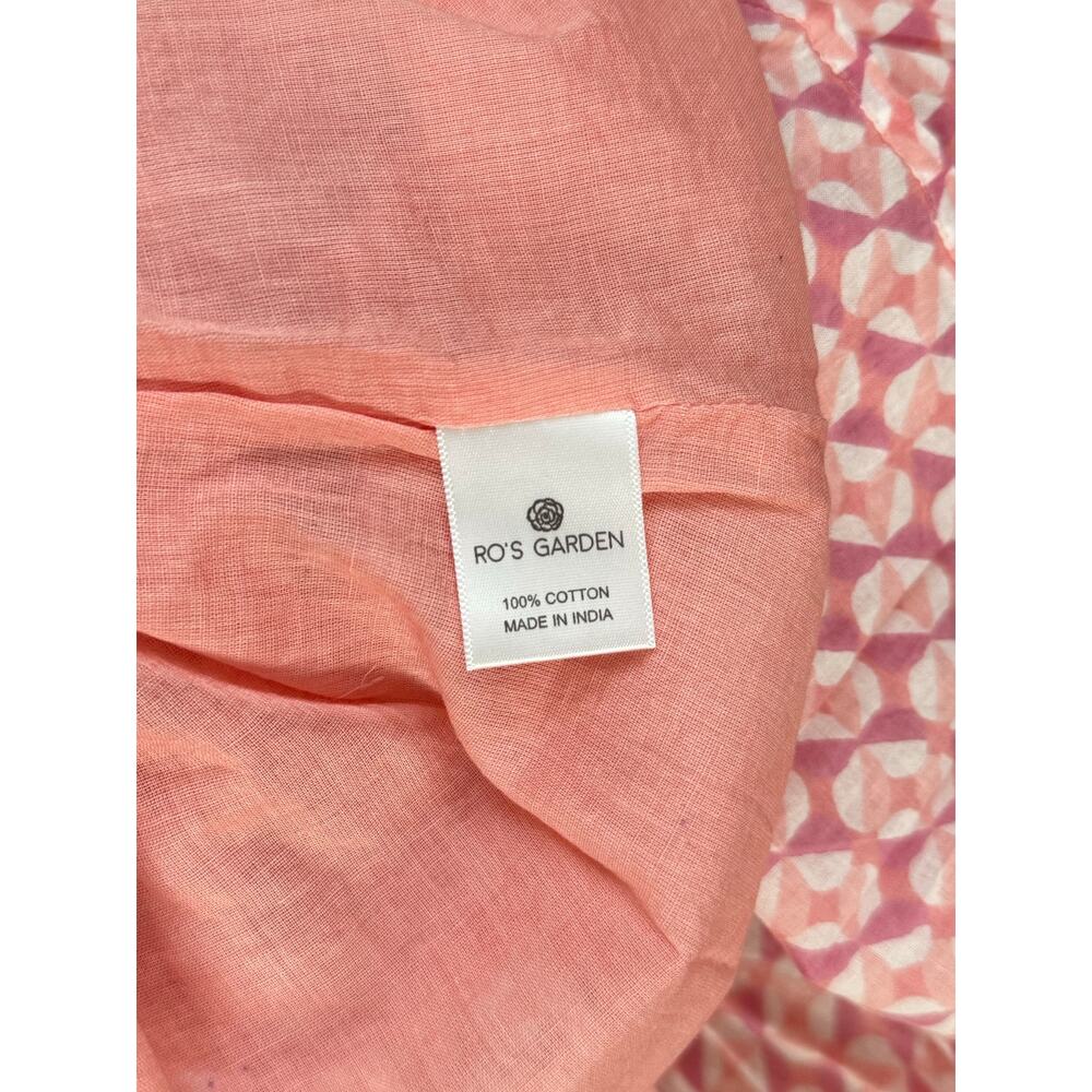 NWT Ro's Garden Helsinki Maxi Puff Sleeve Cotton Dress Tie Waist Pink Garcon XS - Picture 6 of 7